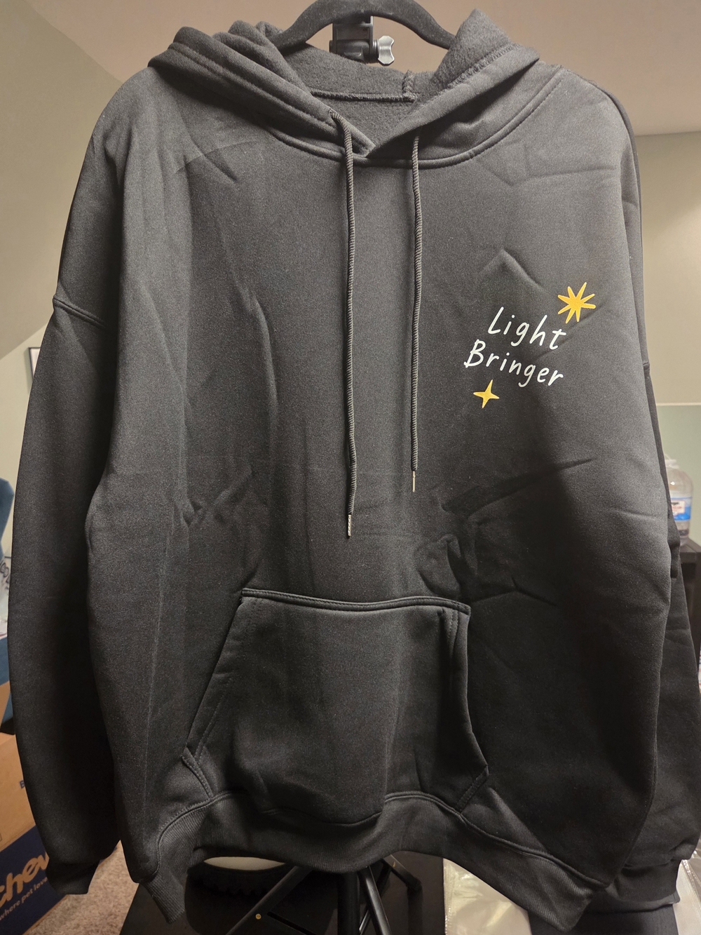 Unbranded Black "Light Bringer" Graphic Pullover Hoodie
